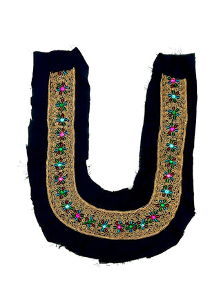 Vintage Todd Oldham Fall 1993 Embellished U-Neck Panel With Gold Bullion Embroidery