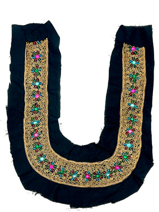 Vintage Todd Oldham Fall 1993 Embellished U-Neck Panel With Gold Bullion Embroidery