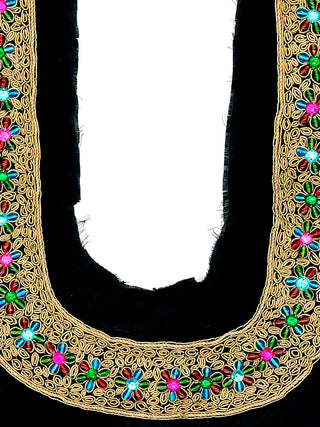Vintage Todd Oldham Fall 1993 Embellished U-Neck Panel With Gold Bullion Embroidery