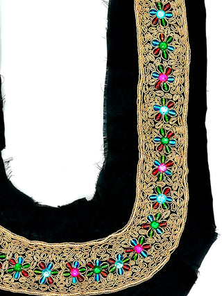 Vintage Todd Oldham Fall 1993 Embellished U-Neck Panel With Gold Bullion Embroidery