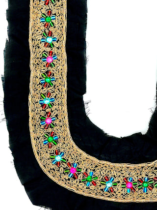 Vintage Todd Oldham Fall 1993 Embellished U-Neck Panel With Gold Bullion Embroidery