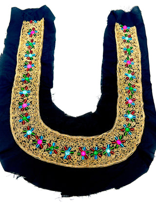 Vintage Todd Oldham Fall 1993 Embellished U-Neck Panel With Gold Bullion Embroidery