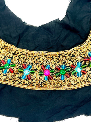 Vintage Todd Oldham Fall 1993 Embellished U-Neck Panel With Gold Bullion Embroidery