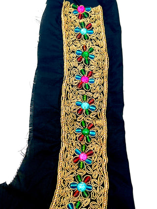 Vintage Todd Oldham Fall 1993 Embellished U-Neck Panel With Gold Bullion Embroidery