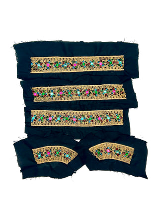 Vintage Todd Oldham Fall 1993 Gold Bullion Beaded Garment Embellishments — 5-Piece Set