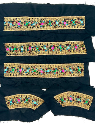 Vintage Todd Oldham Fall 1993 Gold Bullion Beaded Garment Embellishments — 5-Piece Set