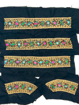 Vintage Todd Oldham Fall 1993 Gold Bullion Beaded Garment Embellishments — 5-Piece Set
