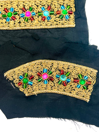 Vintage Todd Oldham Fall 1993 Gold Bullion Beaded Garment Embellishments — 5-Piece Set