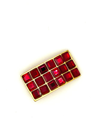 Vintage Todd Oldham Fall 1994 24kt Gold Plated Barrette with Ruby Red Swarovski Crystals