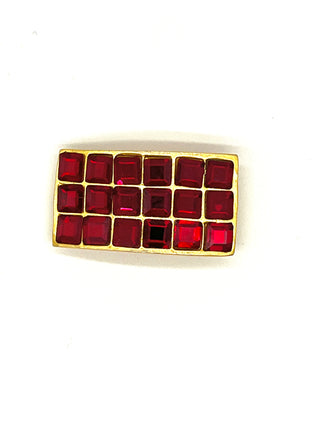 Vintage Todd Oldham Fall 1994 24kt Gold Plated Barrette with Ruby Red Swarovski Crystals