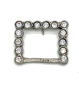 Vintage Spring 1995 Diamond Swarovski Crystal Silver Plated Belt Buckle