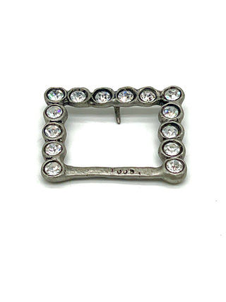Vintage Spring 1995 Diamond Swarovski Crystal Silver Plated Belt Buckle