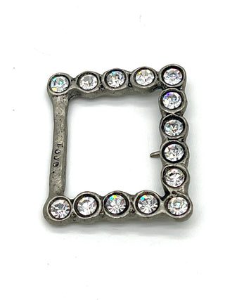 Vintage Spring 1995 Diamond Swarovski Crystal Silver Plated Belt Buckle