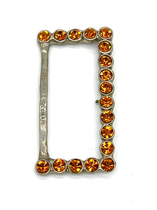 Vintage Spring 1995 Todd Oldham Amber Swarovski Crystal Silver Plated Belt Buckle