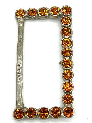 Vintage Spring 1995 Todd Oldham Amber Swarovski Crystal Silver Plated Belt Buckle