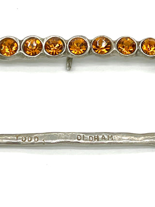Vintage Spring 1995 Todd Oldham Amber Swarovski Crystal Silver Plated Belt Buckle