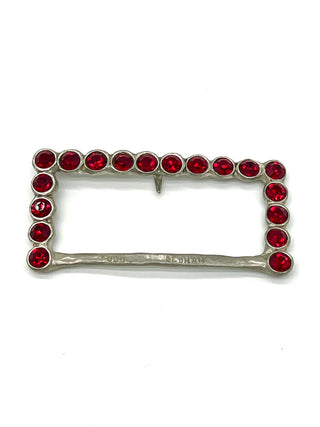 Vintage Spring 1995 Todd Oldham Ruby Red Swarovski Crystal Silver Plated Belt Buckle