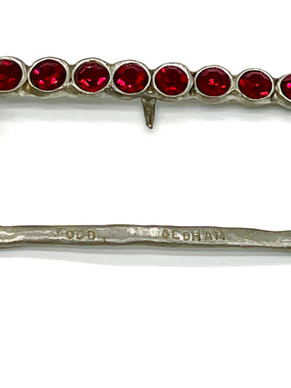 Vintage Spring 1995 Todd Oldham Ruby Red Swarovski Crystal Silver Plated Belt Buckle