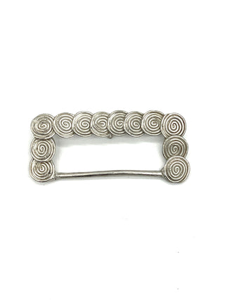 Vintage Todd Oldham 1994 Silver-Plated Swirl Belt Buckle — Signed & Dated