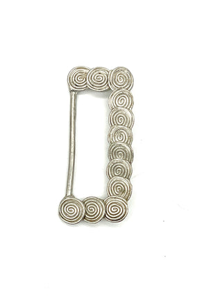 Vintage Todd Oldham 1994 Silver-Plated Swirl Belt Buckle — Signed & Dated