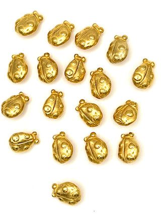 Todd Oldham Vintage 24 kt Gold Plated Ladybug Buttons, Set of 18