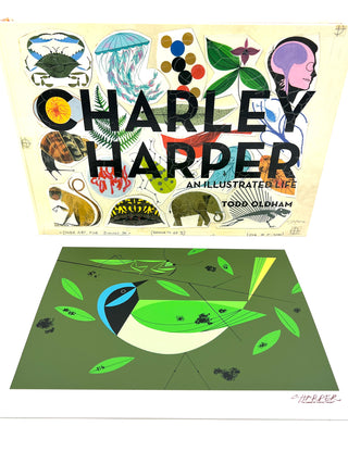 Charley Harper: An Illustrated Life Limited Edition Signed Book & Green Jay Print