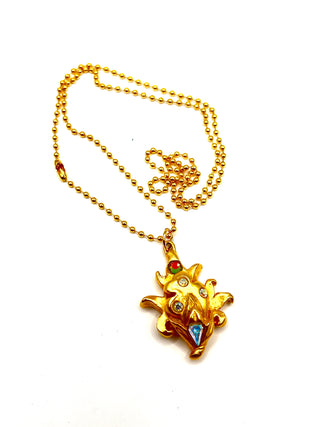 Fall 1996 Gold Plated Flame Jeweled Charm