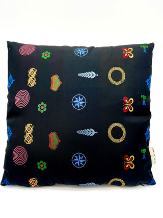 Spring 1993 Vintage Woven Mens Tie Fabric Pillow, Black Ultra Suede Back, Limited Edition