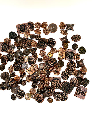 1990's Archive Copper-Plated Button Grab Bag Set of 120