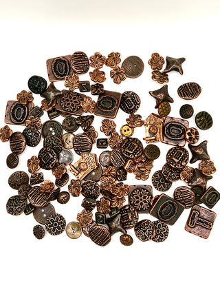 1990's Archive Copper-Plated Button Grab Bag Set of 120