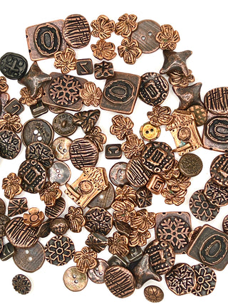 1990's Archive Copper-Plated Button Grab Bag Set of 120