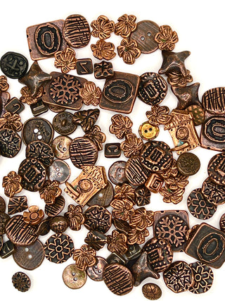 1990's Archive Copper-Plated Button Grab Bag Set of 120