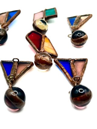 Set of Six Handmade Todd Oldham Archive Satined Glass Encased In Copper Buttons