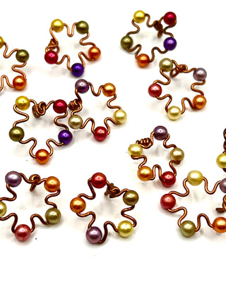 1990's Todd Oldham Vintage Copper Wire And Dyed Pearl Buttons Set of 12