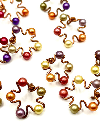1990's Todd Oldham Vintage Copper Wire And Dyed Pearl Buttons Set of 12