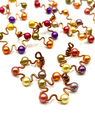 1990's Todd Oldham Vintage Copper Wire And Dyed Pearl Buttons Set of 12
