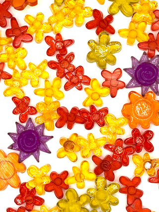 Vintage 1990's Hand Cut Lucite Flower Shaped Object Grab Bag Of 80 Count