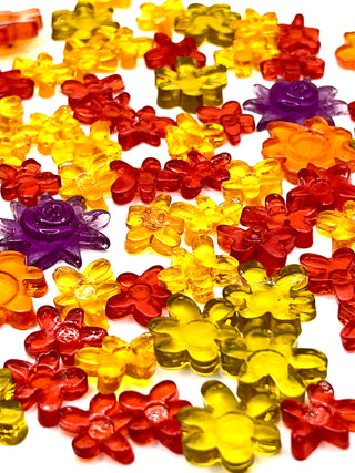 Vintage 1990's Hand Cut Lucite Flower Shaped Object Grab Bag Of 80 Count