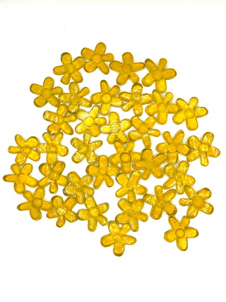 Vintage 1990s Hand-Cut Lucite Flower Shapes – Bright Chartreuse Grab Bag – 34 Count