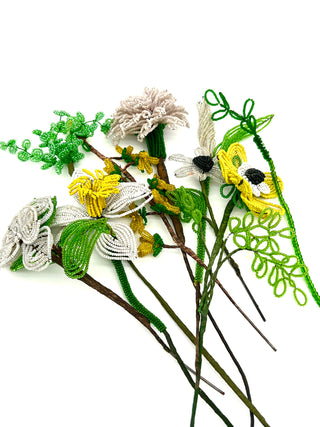 “Summer Field” Antique Glass Beaded Flower Assortment Bouquet