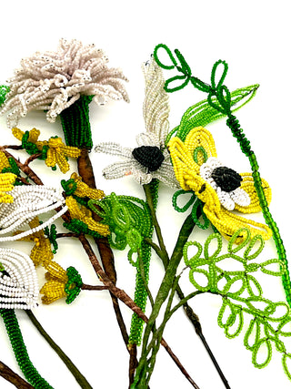 “Summer Field” Antique Glass Beaded Flower Assortment Bouquet
