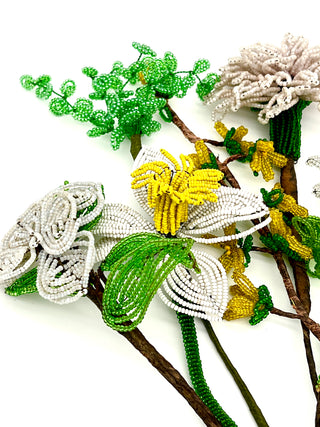 “Summer Field” Antique Glass Beaded Flower Assortment Bouquet