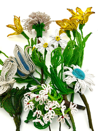 “Sunshine Flower Hill” Antique Glass Beaded Flower Assortment