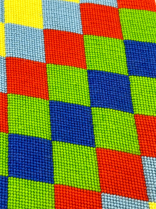 Vintage Modern Checkerboard Needlepoint Panel — Colorful & Geometric  | Todd Oldham Studio Collections
