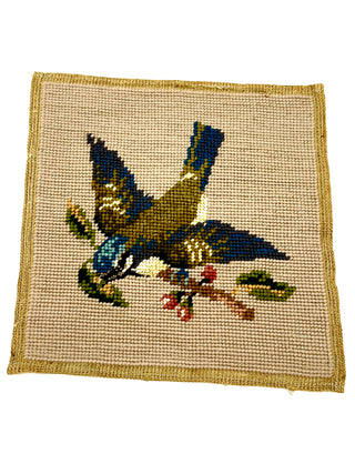 Vintage Bird Needlepoint Panel – Todd Oldham Studio Collection – 9 Inches Square