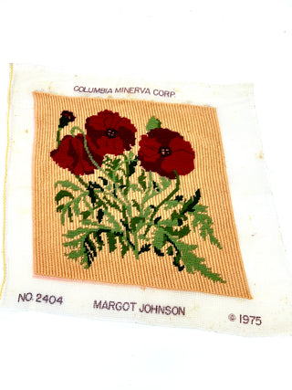 1975 Red Poppies Needlepoint by Margot Johnson — Todd Oldham Studio Collection