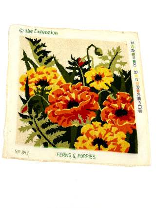 Vintage Ferns & Poppies Needlepoint — Todd Oldham Studio Collection
