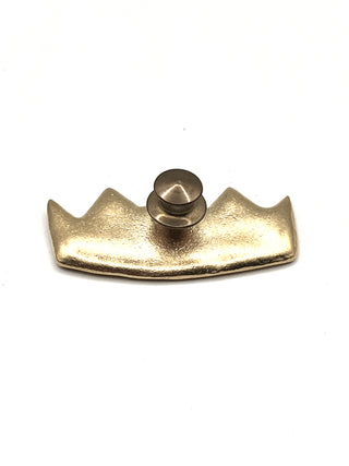 Todd Oldham Signature Crown Logo Pin — 1990s Promotional Design with Multi-Colored Swarovski Crystals, 24K Gold Plated