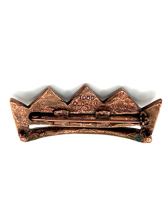 Todd Oldham Iconic Crown Logo 1990s Eyewear Pin — Copper Plated with Swarovski Aurora Borealis Crystals