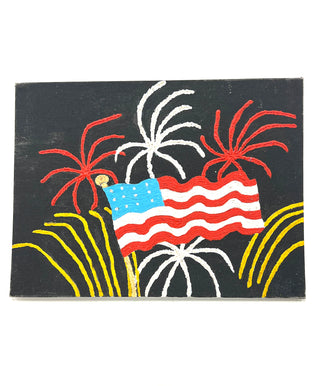 Found Naive Folk Art Painting of a Fourth of July Celebration — Todd Oldham Studio Collection